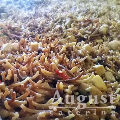 Arrossada de tros amb hortalisses i bolets - August Càtering